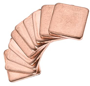PATIKIL 15 x 15 x 2mm Piatto IC Chipset Termico Rame Dissipatore Calore, 10pz per CPU GPU Elettronica Calore Dissipazione