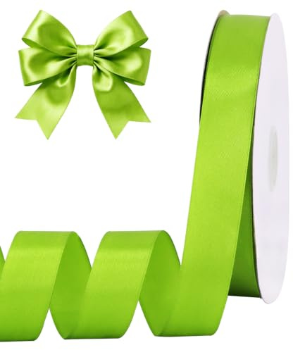 TONIFUL Satin Geschenkband 25mm x 91m,Olivgrün Geschenkverpackungsband für Geschenkverpackung Weihnachten Geburtstag Valentinstag Hochzeit DIY Dekoration | Solides Band für Abschlussfeier, Haarschleifen, Blumenstrauß, Wickeln, Hochzeitseinladungskarte, Halloween, Herbstdekoration