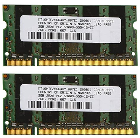 Pavewood 2 memorias RAM DDR2 de 2 GB de 667 MHz PC2 5300 para ordenador portátil RAM 1,8 V 200 SODIMM para AMD