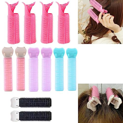 BSITSSS 12 Pezzi Fermagli Per Radici Volumizzanti, Bigodini Autoadesivi Hair Rollers Volumizzanti, Fermagli per Ricci Voluminosi Naturali Fai Da Te, per Lo Styling Dei Ricci per Donne e Ragazze