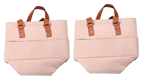 Marclix 2X Baby Windel Organizer, Unisex Tragbarer Behälter für Reisen Oder Zu Hause, Umwelt Freundliche Filz Korb Tasche mit Anpassbaren FäChern, LEDer Griffe