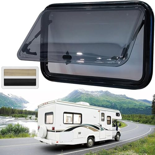 CYMYYDS Side Display Window Camper Windows Replacement, Caravan Window Vent Window RV Roof Vent External Push Window, Camper Window, Hinged Window,700 * 450mm