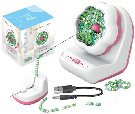 Campsie Máquina De Cuentas Giratoria, Giratorio Eléctrico De Cuentas para Hacer Joyas, Máquina para Hacer Pulseras con Carga USB, Máquina Giratoria De Cuentas para Pulseras De Joyería