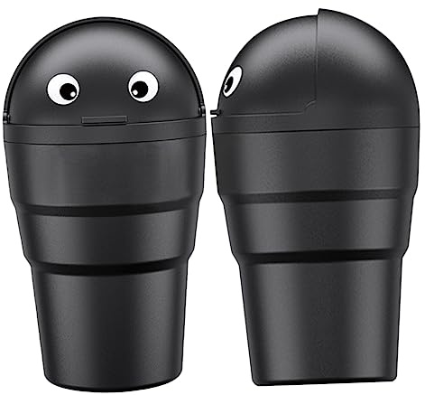 Holibanna Mini Bote De Basura Para Coche Pequeño 2 Piezas Negro, Cubo Portátil Reducido Para Automóvil, Interior Automóvil, Uso Diario, Resistente y Práctico, Almacenamiento Para Basura Automotriz