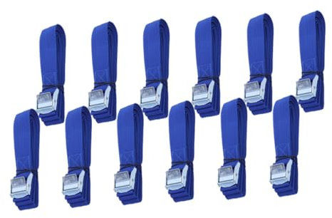HEMOTON 12pcs Ratchet Tie down Straps Cargo Straps Buckle for Roof Rack Kayak Canoe