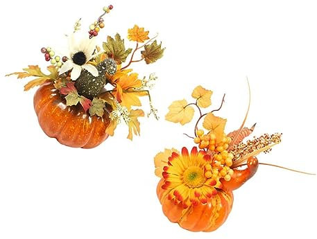 Ciieeo 2 Stücke Halloween Kürbis Maple Leaf Decor Künstliche Herbst Dekorationen Keine Wartung Benötigt für Home Party