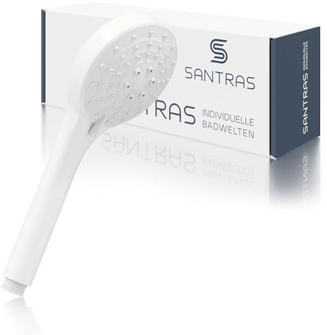 SANTRAS® Handbrause mit dreifach verstellbaren Duschkopf in Weiß