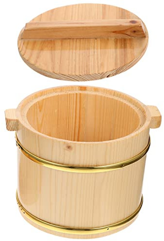 Cuiseur à riz en bois pour sushi, bol de riz fait à la main, seau de riz cuit à la vapeur avec couvercle, cuve de mélange de riz pour sushi, fût cuit à la vapeur pour la maison, le restaurant, kaki