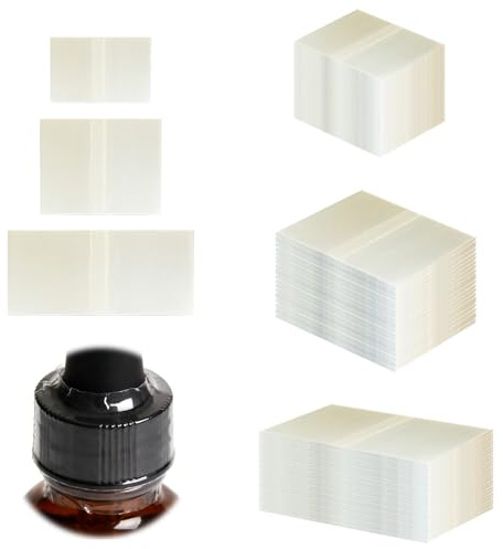 1200 Stück perforierte Schrumpffolie, CNYMANY 35x25mm 45x40mm 69x35mm klar PVC-Schrumpfband für Ölflasche Tropfflasche Gallonenglas Glasflaschenmündung Schrumpfverschluss