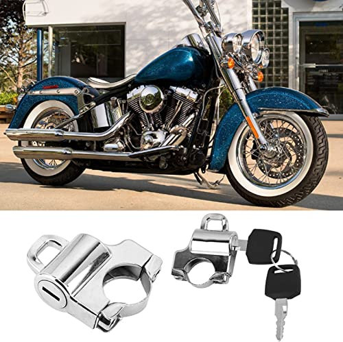 Motorrad-Helmschloss und Helmschloss. Motorrad-Helmschloss. Motorrad-Helmschloss. Schwarz Galvanisiertes Helmschloss. 22-mm-Lenker. Universelles Helmschloss (Chrom)