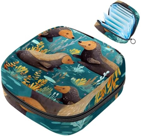 Platypus-1371 Set für die erste Periode für Mädchen, Tampon-Slipeinlagen, Menstruations-Geldbörse, Stilleinlagen-Halter mit Reißverschluss, hygienischer Serviettenbeutel-Organizer