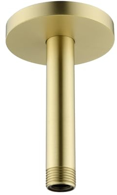 RANDOM Shower Arm with Flange,Gold 4 Inches Ceiling Mount Shower Head Extension Arm Straight Arm Ceiling-Mounted For Fixed Shower Head,Brushed Gold.RD91038-4BG
