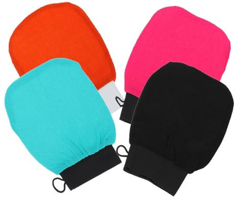 TOVINANNA 4pcs Bath Exfoliating Foaming Mitts for Skin Cleaner Home Bath Body Scrubber in Shower