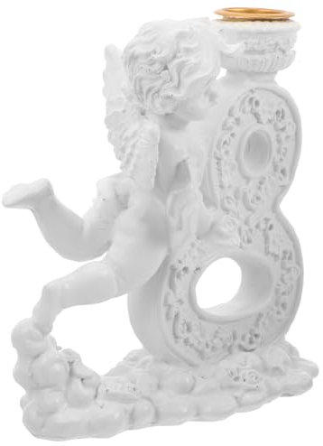 PRETYZOOM Kerzenhalter-Dekoration Amor-Statue Säulen-kerzenständer Eleganter Harzhalter für Romantische Anlässe Home Office