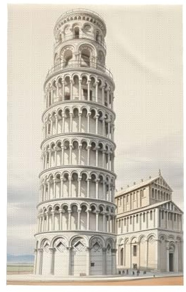 Paños de cocina superabsorbentes de 26 x 16 pulgadas, diseño de Torre de Pisa con tejido de gofre para limpieza y secado