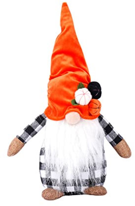 Ciieeo Harvest Gnome Figurine Thanksgiving Pumpkin Ornaments Creative Gnome Doll for Home Decor and Fall Festival Tabletop Display