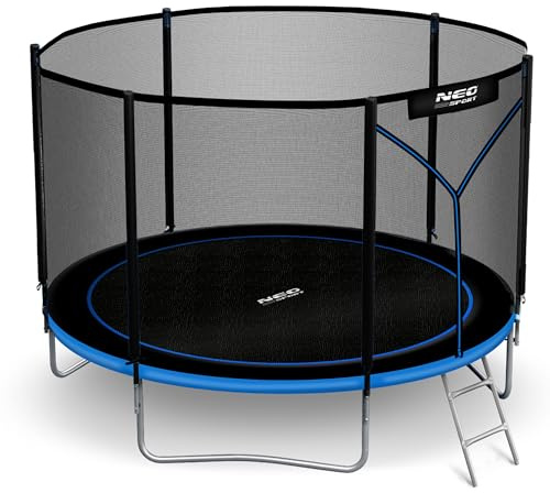 Neo-Sport Trampolin Outdoor Kinder Gartentrampolin Sicherheitsnetz Innen Leiter Gepolsterte Stangen Wetterfest Rostfre
