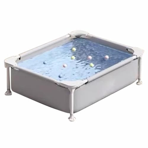 Easnuroz Piscina De Marco Metálico Piscina con Estructura De Acero 120-300cm Piscina sobre Suelo, Piscina Infantil Rectangular Material Laminado De PVC De 3 Capas(120 * 92 * 33cm)