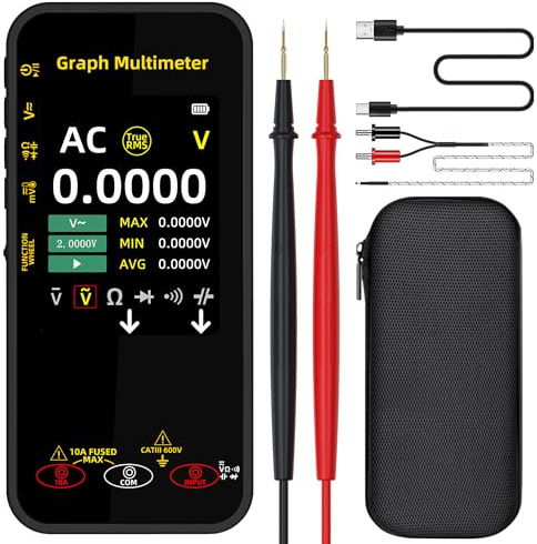 BSIDE Tragbares Digitales Multimeter 20000 Wort mV Voltmeter Wiederaufladbar 3.2'' TFT Bildschirm Kompaktes Multimeter mit Aufzeichnungsmodus Messen Sie Widerstand Kapazität Diode Max Min Ave Berechnu