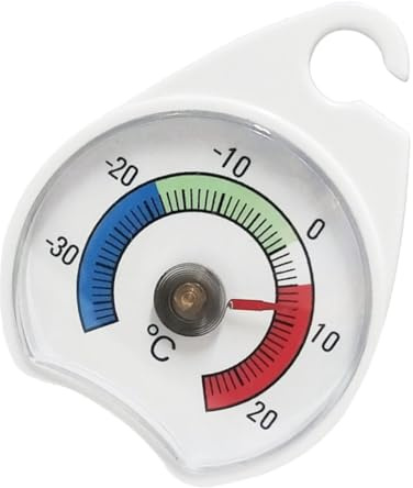 TOGEVAL Termometro Frigorifero Analogico Portatile per Alimenti e Freezer Precisione per Cucina e Conservazione e Leggero in Plastica Resistente