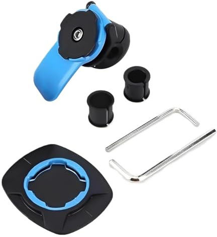 Nicear Soporte para teléfono de bicicleta o motocicleta, para espejo retrovisor de 10-16 mm, rotación de 360°, duradero, compatible con todos los smartphones, color negro y azul.