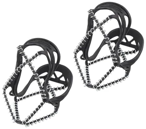 Gatuida Elastische Steigeisen für Schuhe Rutschfeste Eisgriffe aus Edelstahl und Tpe Abriebfest Schwarz für Outdoor Wandern und Jagd