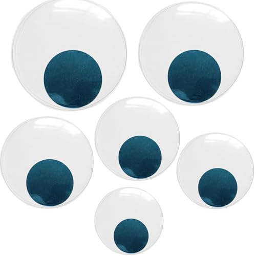 BOELLRUNO 12 Pz Occhi Mobili Adesivi per Lavoretti 40mm 60mm 80mm 100mm 120mm 150mm Occhi Finti in Plastica Occhi Pazzi per Scrapbooking Artigianato Fai da Te Decorazioni DIY (A)