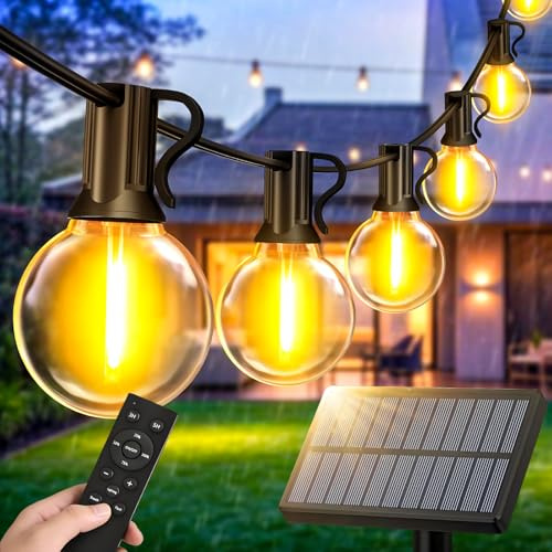 Solar Garten Lichterkette Außen Outdoor - 15m Solar Aussen Beleuchtung G40