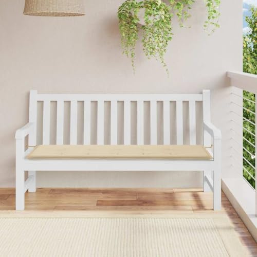 Frdhee Hochlehner Auflagen, Gartenbank-Auflage Beige 150x50x4 cm Oxford-Gewebe Gartenmöbel Auflagen für Sitzbank Gartenbank und Paletten Bankkissen Indoor und Outdoorkissen