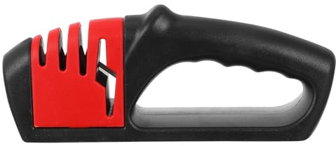 HOODANCOS Affilatrice Manuale per Coltelli e Forbici, Temperamatite Regolabile a 4 Fasi Base Antiscivolo, Impugnatura Ergonomica per Uso Domestico e Cucina Professionale