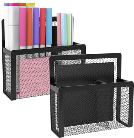 MoKo Magnetischer Stiftehalter, 2 Stück aus Netzgewebe, Schwarz