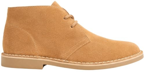 NOESLOMISMO BY DILEMA Dam äkta läder vadare stövlar - Safari Desert Boots halvhöga skor med snören, slip-on gummisula, flexibel gummisula, klassiska mockastövlar
