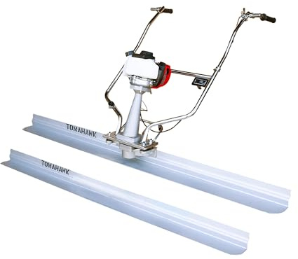 TOMAHAWK 1.6 HP Honda Gas Vibrating Concrete Power Screed Motor with 10ft Aluminum Magnesium Board Straight Edge Bar Set and 360° Handles with GX35 Honda Engine