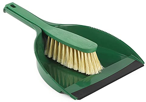 Beldray LA075291EU Eco handfeger und schaufel, Besen klein mit weichen recycelte PET Borsten, Kehrschaufel mit Gummilippen, platzsparendes kehrblech und handfeger, besen und kehrschaufelset