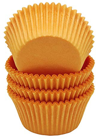 Mombake Lot de 100 caissettes à muffins en papier sulfurisé de qualité supérieure - Orange