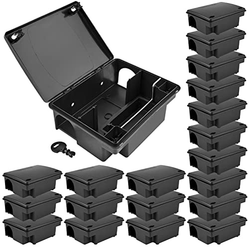 Köderstation Ratten Köderbox Mausfalle Rattenköderbox Rattenfalle Petigi | 20x, Kinder- Haustiersicher, Garten, Box, Mäuse, Rattenköderstation, Koederbox