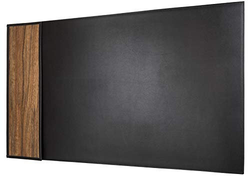 Sebastian Sturm Schreibunterlage JIMI | Echtes Holz und Leder in Schwarz | Desk Pad Schreibtisch-Unterlage
