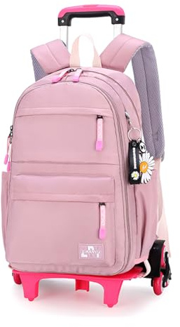 Armbq Rolling Backpack,Backpack with Wheels,Kids Roller Backpack for Girls Boys Travel Bag on Wheels Kids Trolley School Bag,Purple