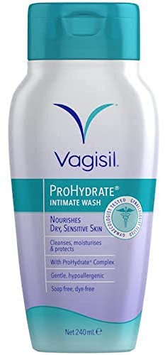 Vagisil ProHydrate Intimate Wash for Daily Feminine Hygiene for Dry & Sensitive Skin with Hyaluronic Acid, 240 ml