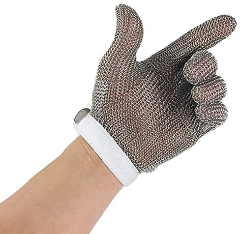 Schnittfeste Handschuhe 304 Edelstahl-Ringhandschuhe, Anti-Säge-Schlachtmaschinen Anti-Schneideschutzhandschuhe, for Linke Und Rechte Hände (Size : XS/A Pack of one)