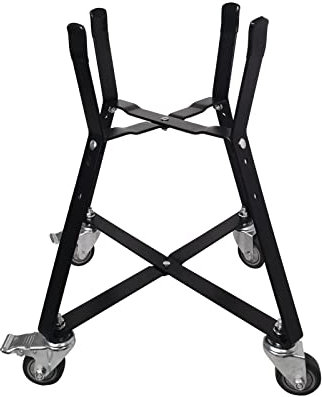 Quantfire Kamado Joe Junior 13.5 Grill Stand, Rolling Cart with Locking Caster Wheels, Powder Coated Steel, Black