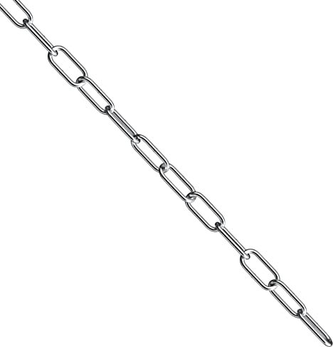 hannger Kette Edelstahl 304, 1,2m 4mm Metall Rundgliederketten in Vielen Längen und Stärken bis 200Kg Belastbar für Hundekette, Kette Hängesessel, Absperrketten, Kette Zum Aufhängen, Lampenkette