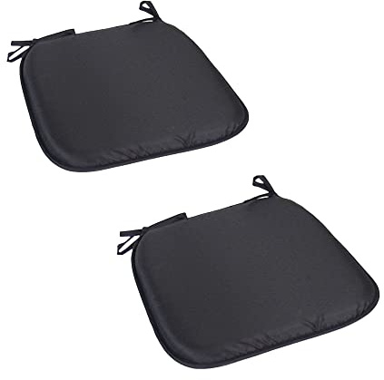 PLUS HOME Cojines de Silla 39x39x3cm Pack 2-4 Unidades (2unidades, Negro)