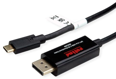 Roline USB Tipo C - DisplayPort, v1.2, cable adaptador bidireccional, ST/ST, 2 m
