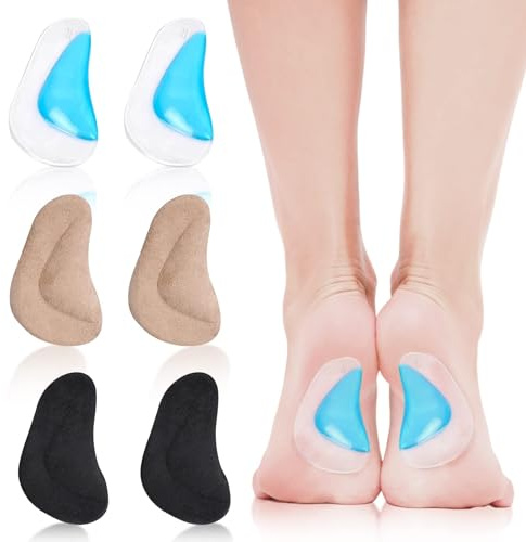 3 paia di solette ortopediche con supporto per arco plantare, plantari in gel per fascite plantare, plantari ortopedici per piedi piatti, cuscinetti di supporto per arco plantare e adesivi