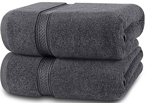 Utopia Towels - Conjunto de Toallas de baño (Paquete de 2, 69 x 137 cm) Toallas de algodón 100% Ring-Spun (Gris)
