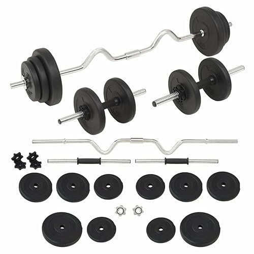 Langhantel- und Kurzhantelset 30 kg, TANZEM Hanteln Set, Kurzhanteln, Dumbbells, Hantelset, Kraftraining, Strength Training Equipment, Gewichte Set