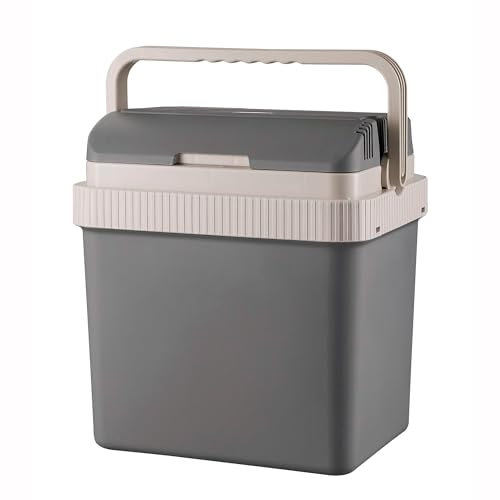 briebe Camp Frigorifero Portatile Elettrico 21 Litri, Auto, Campeggio, Viaggio, 12V / 220V, Raffreddamento, Mantiene il Calore, Basso Consumo, Grigio, CF1151