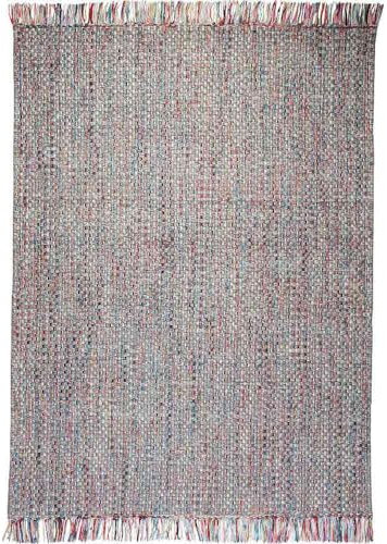 Knutzen Wohnen Alicia Wollteppich flach gewebt 160 x 230 cm Taupe Multi - Teppich Wolle Natur - beidseitig verwendbar - Wendeteppich mit Bequemlichkeit für jeden Wohnraum