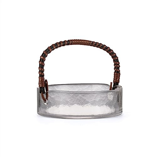 Eiseimer Tragbarer Obstkorb aus Glas aus Rattan for Zuhause, Eiskübel, Getränkeeimer, Wassereimer, Champagner, Bier, Weinkühler for Cocktailpartys, Weinflaschen, Restaurants, Trockenobsttablett Eiswür
